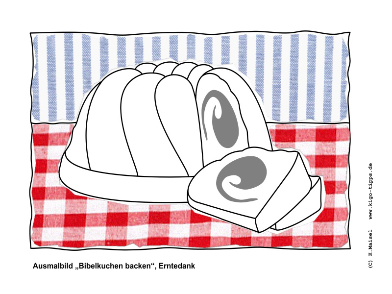 Ein Ausmalbild mit zwei aufgeklebten Stoffresten