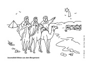 Zum Ausmalbild „Weise aus dem Morgenland sehen den Stern“ - Kindergottesdienst