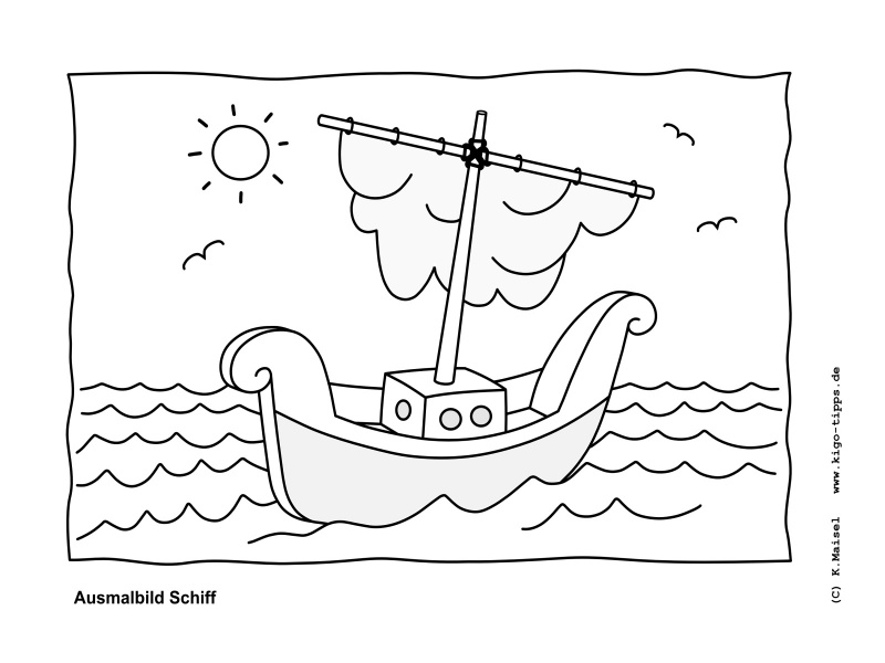 Abb. Ausmalbild &bdquo;Schiff&ldquo; - Kindergottesdienst
