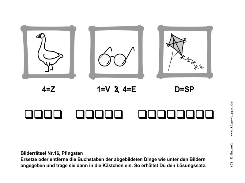 Abb. Bilderrätsel Pfingsten - Kindergottesdienst
