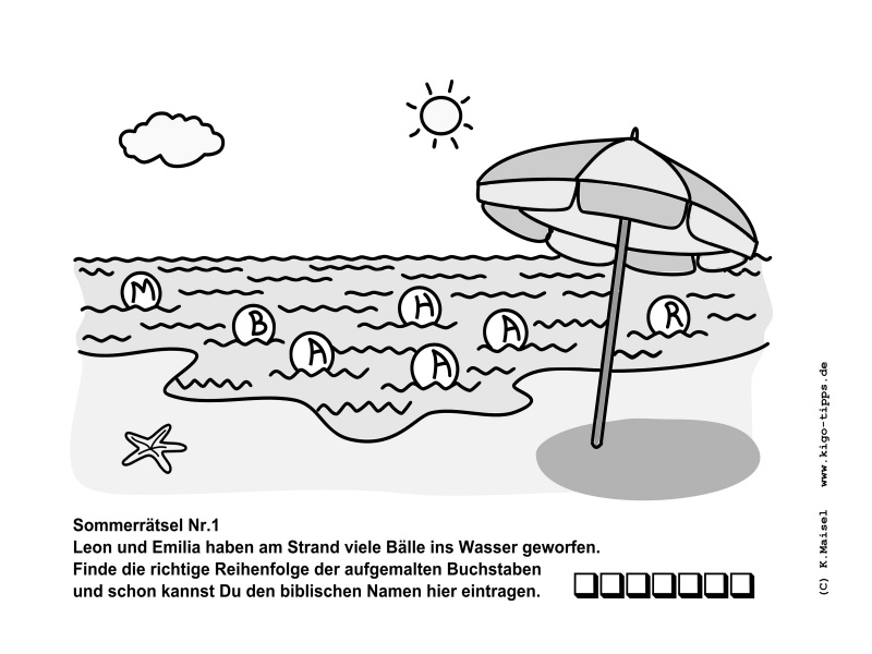 Abb. Sommerrätsel 1 - Kindergottesdienst