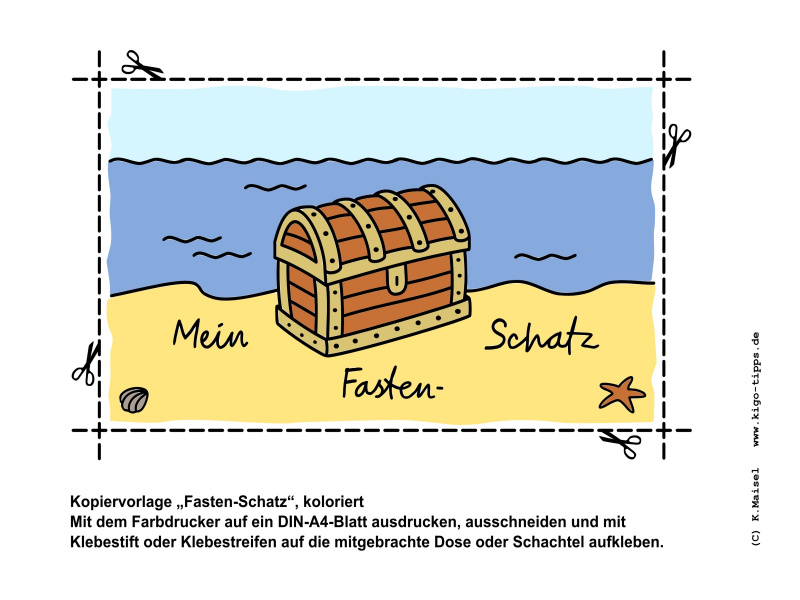 Abb. Kopier-Vorlage Fasten-Schatz - Kindergottesdienst