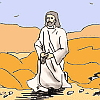 Abb. Jesus betet und fastet in der Wüste