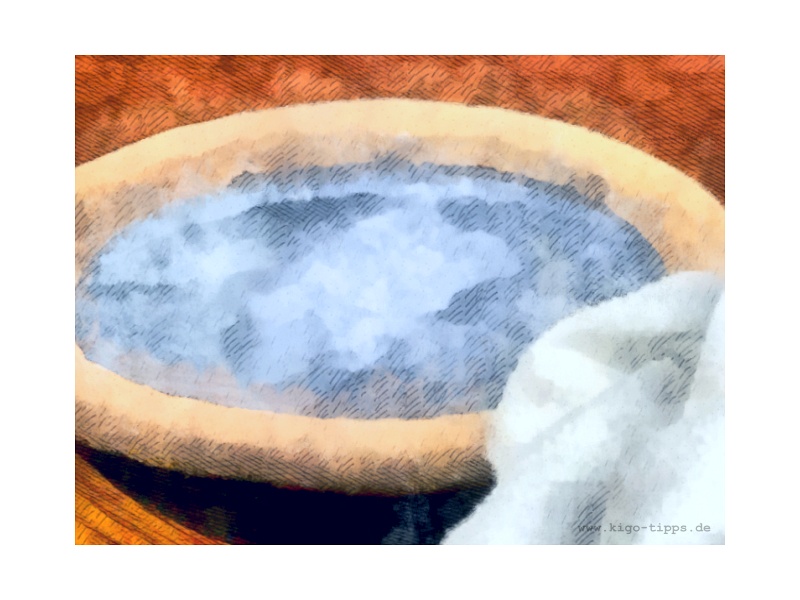 Abb. Eine wassergefüllte Tonschüssel mit einem Handtuch - Kindergottesdienst